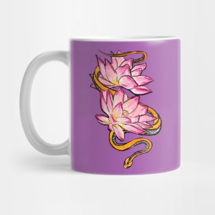 Pink Lotus, Orange Snake Mug